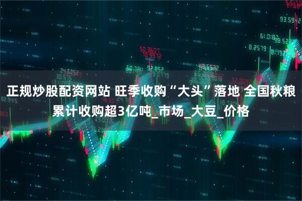 正规炒股配资网站 旺季收购“大头”落地 全国秋粮累计收购超3亿吨_市场_大豆_价格
